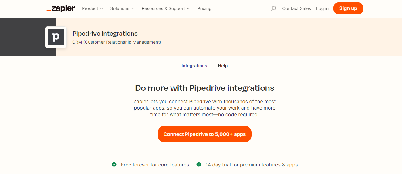 Pipedrive integration - Zapier