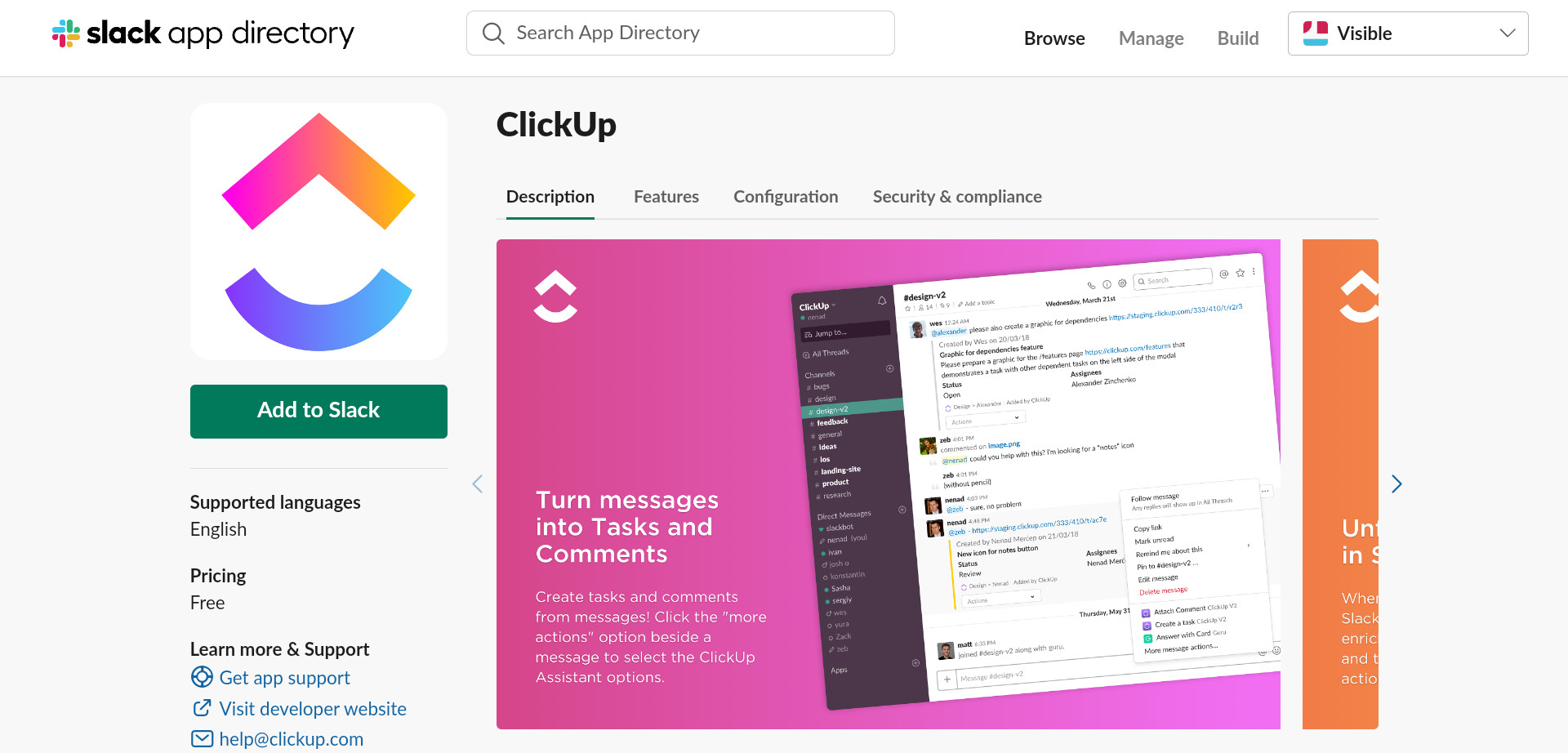 ClickUp integrations - Slack