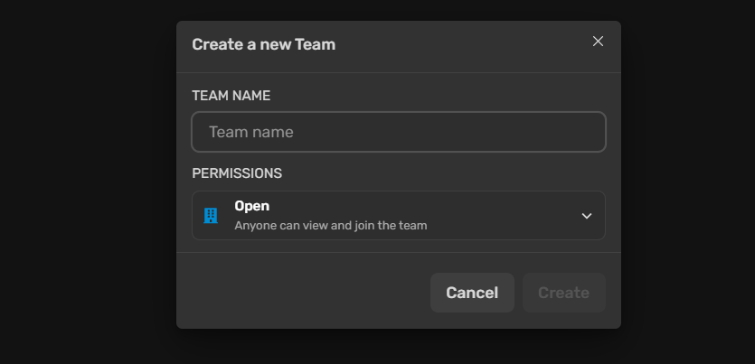 create a new team