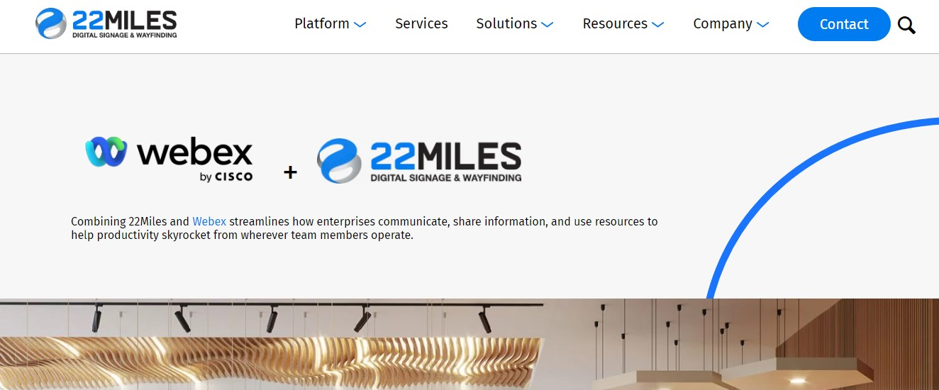 Webex integrations - 22Miles