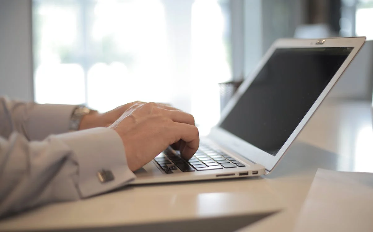 man working on laptop