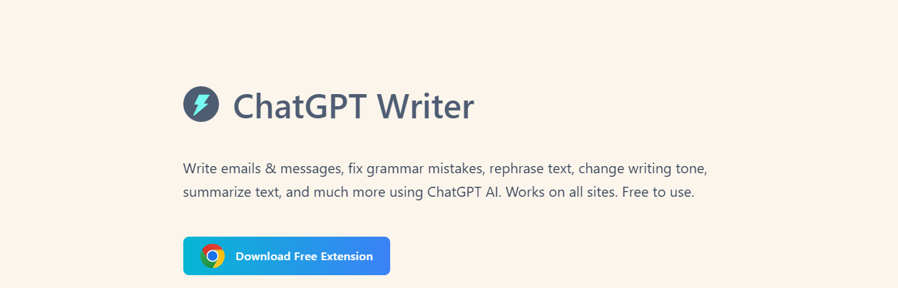 ChatGPT chrome extension chatgpt writer