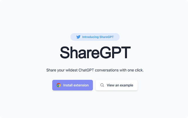 sharegpt Chrome extension for Chatgpt