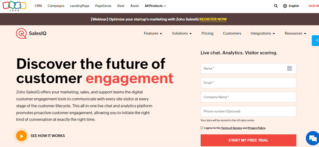 Sales engagement platform - Zoho SalesIQ