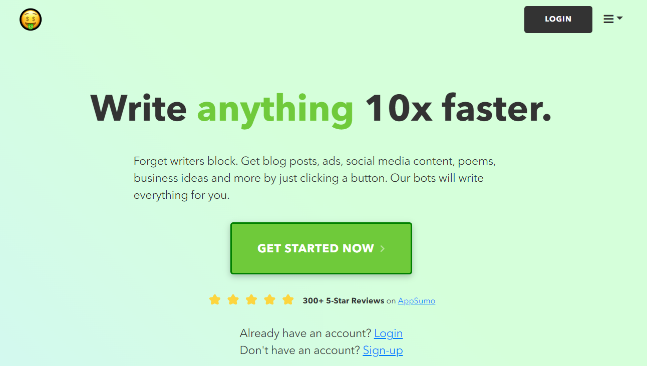 Nichesss AI writer home page