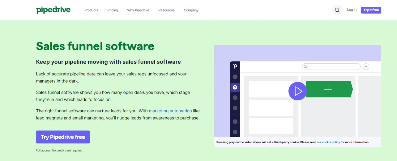 Sales funnel software - Pipedrive