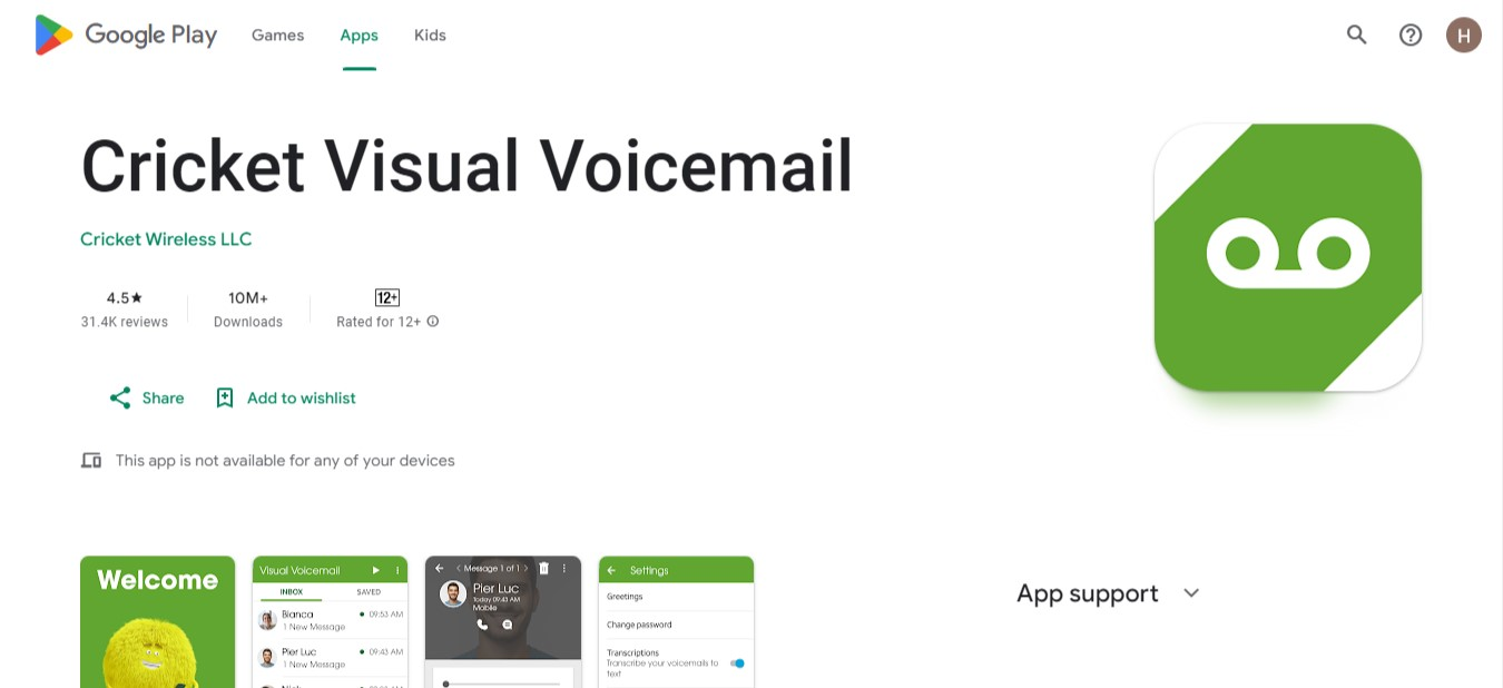 Cricket Visual Voicemail - Voicemail apps