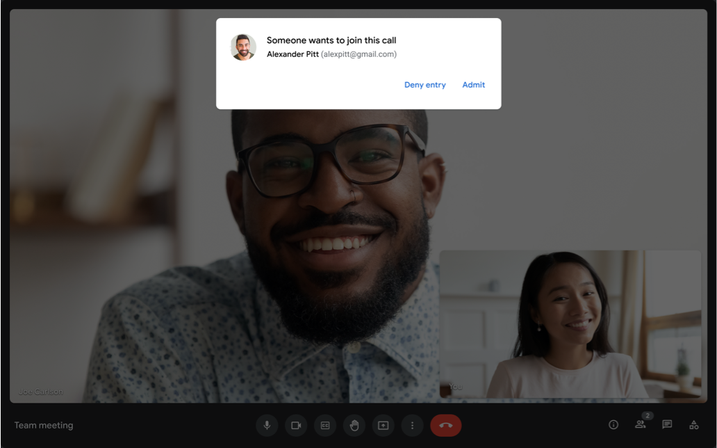 Google Meet security - Don't add unknown people to your call